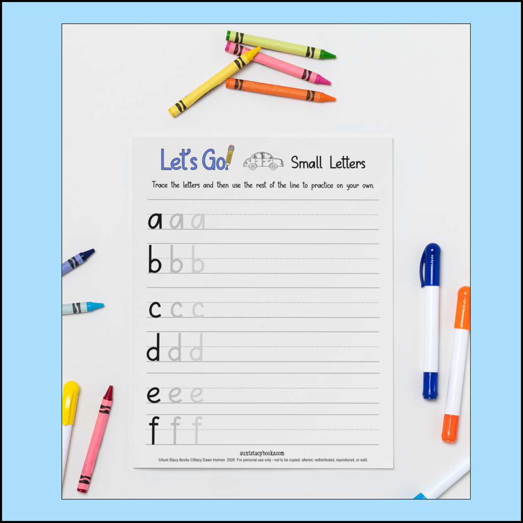 Let's Go! Printing Practice Activity Workbook - Printable PDF