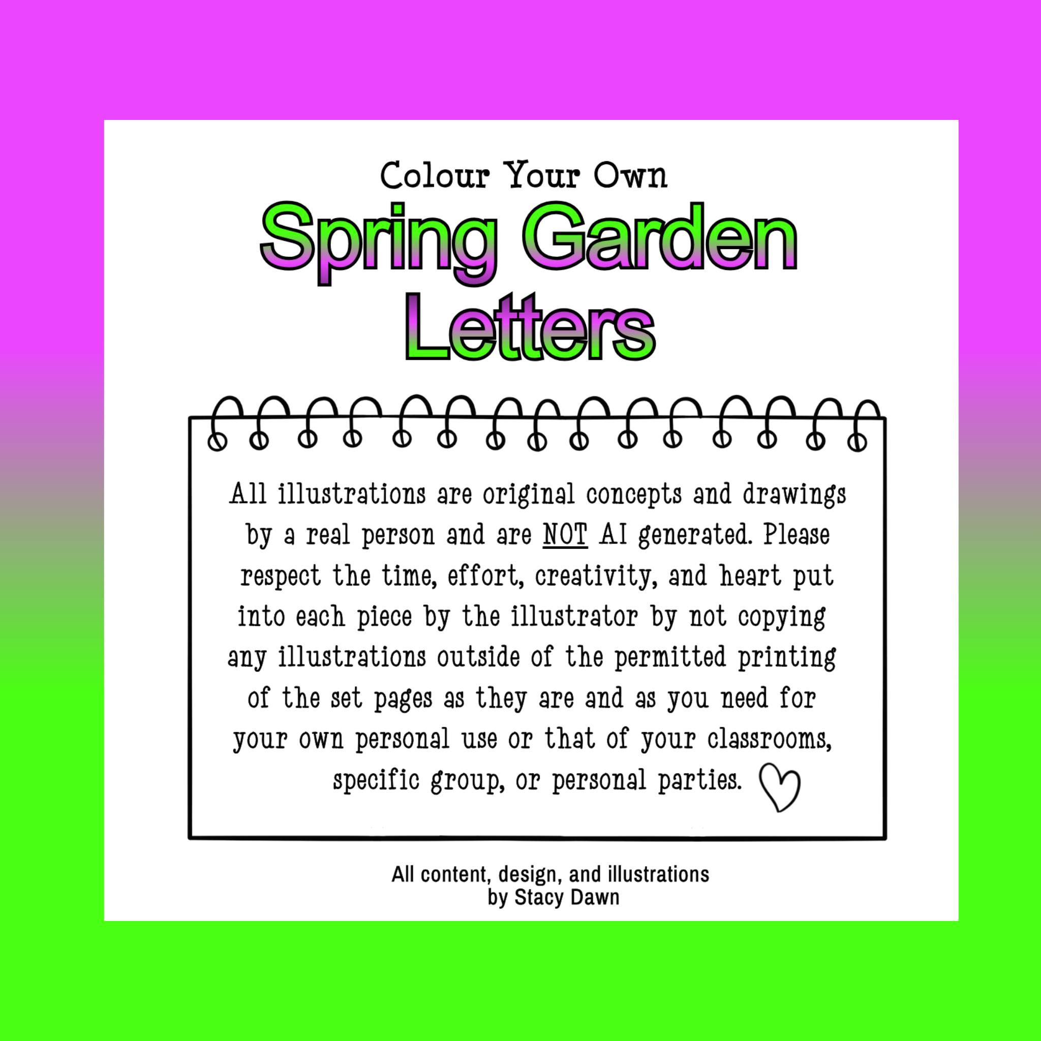 Colour Your Own Spring Garden Letters – Printable PDF Alphabet