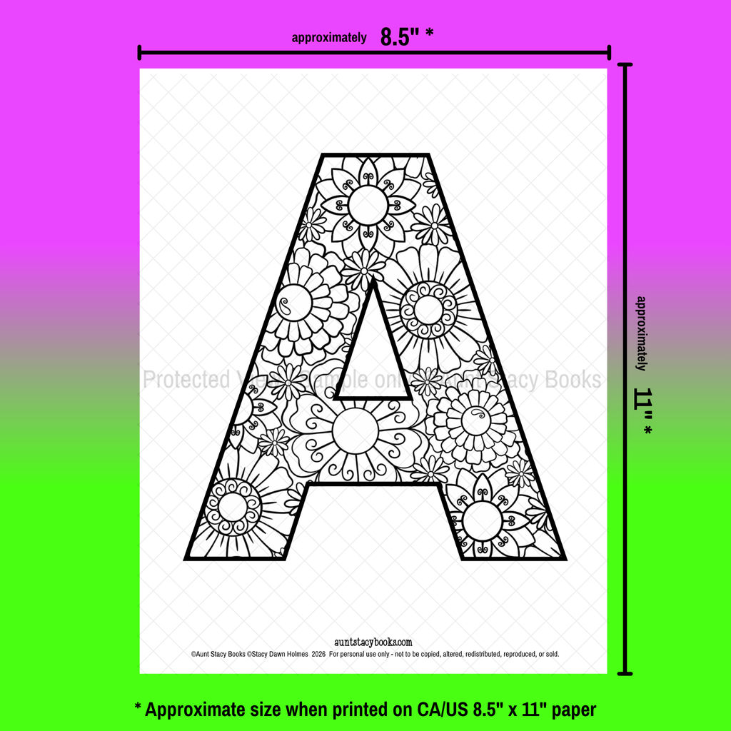 Colour Your Own Spring Garden Letters – Printable PDF Alphabet