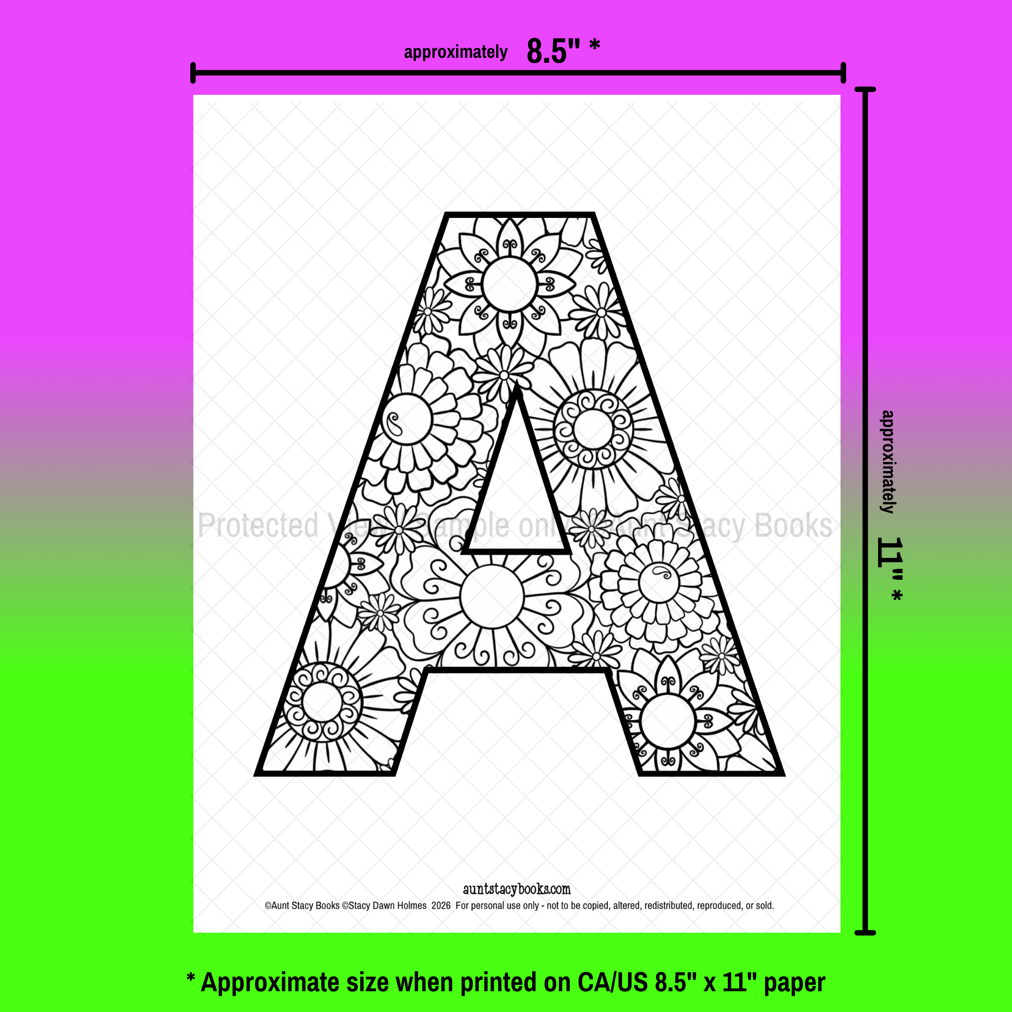 Colour Your Own Spring Garden Letters – Printable PDF Alphabet