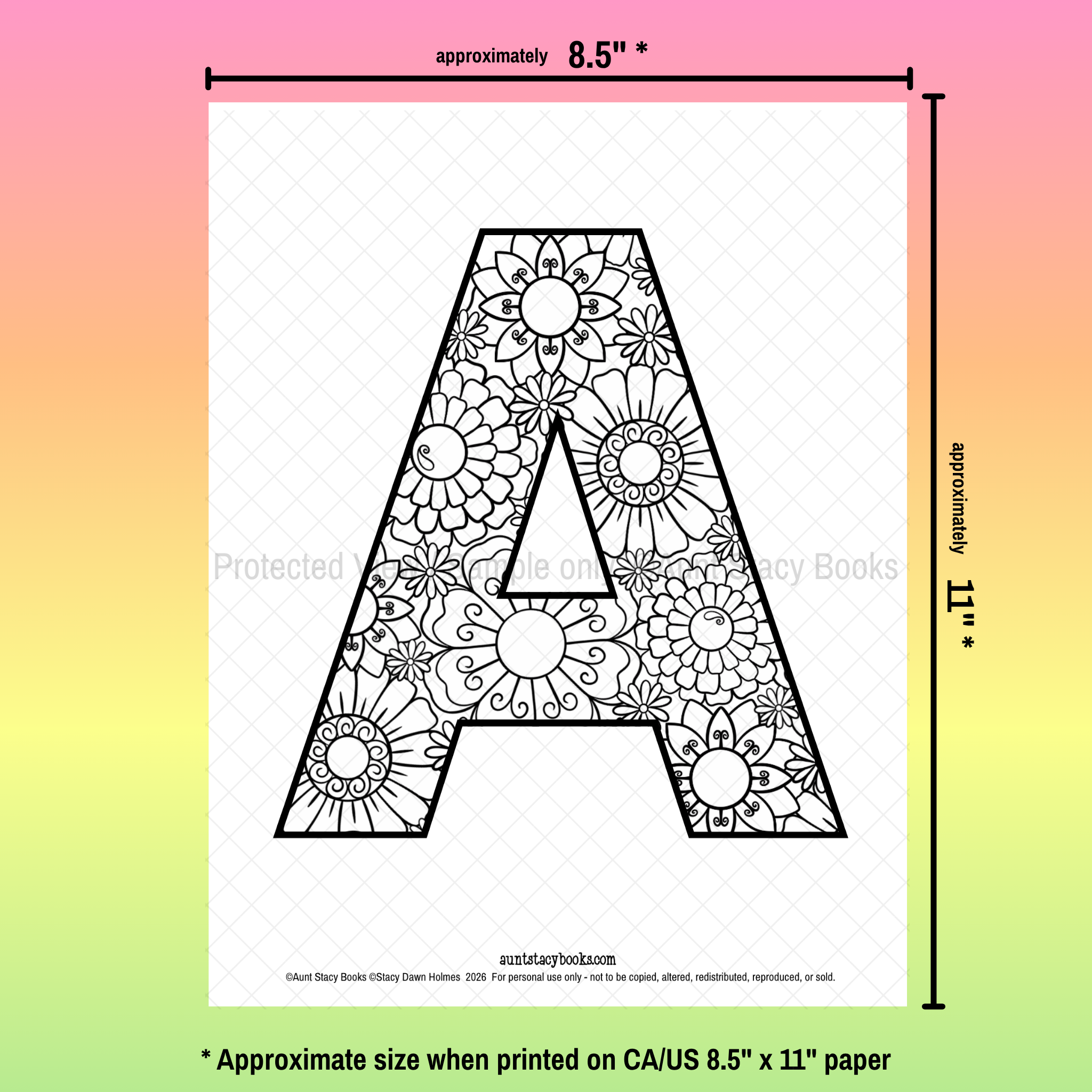 Colour Your Own Spring Garden Letters – Printable PDF Alphabet