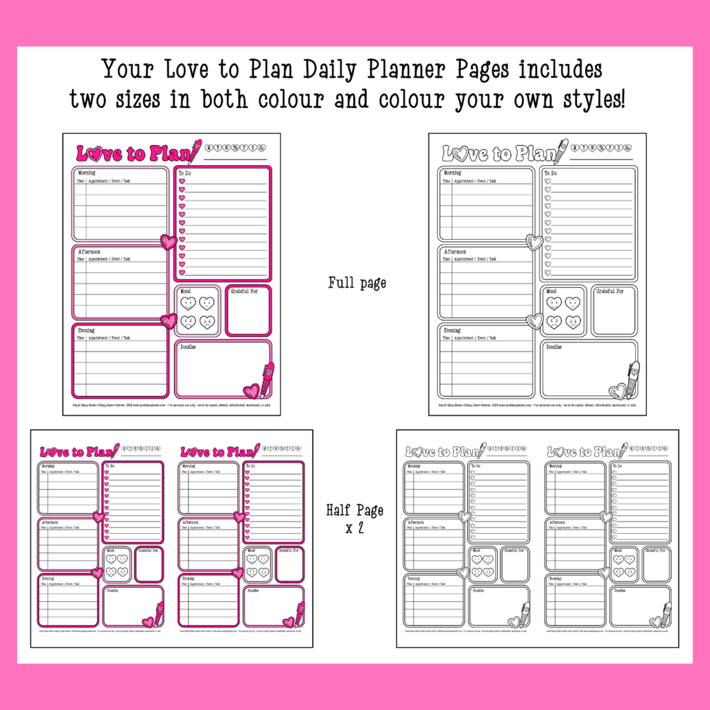 Love to Plan Daily Planner Page - Printable Weekly Organizer