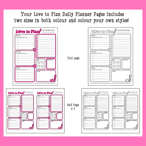 Love to Plan Daily Planner Page - Printable Weekly Organizer