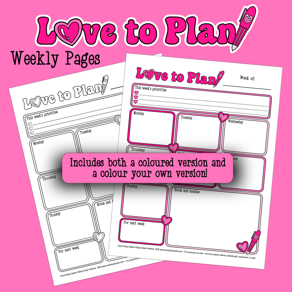 Love to Plan Weekly Planner Page - Printable Weekly Organizer
