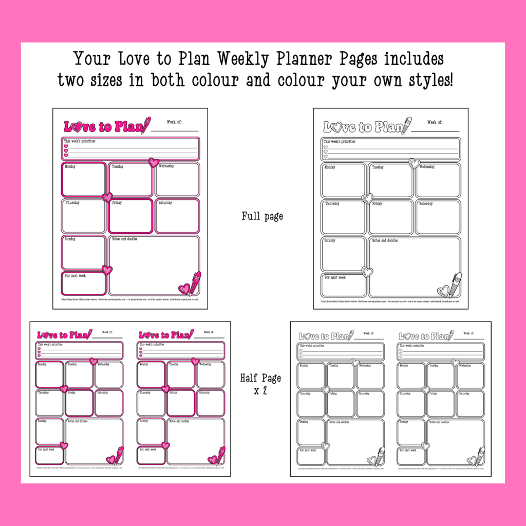 Love to Plan Weekly Planner Page - Printable Weekly Organizer