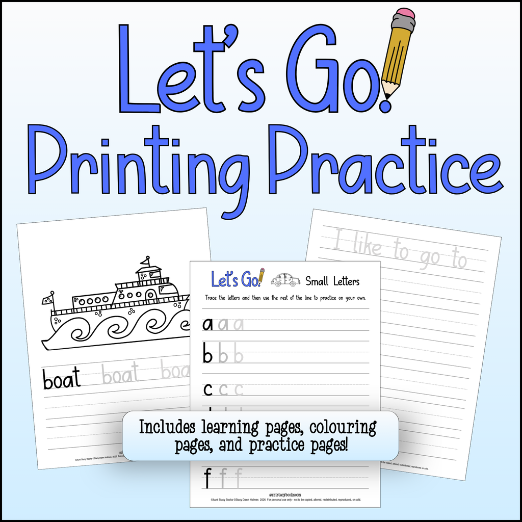 Let's Go! Printing Practice Activity Workbook - Printable PDF