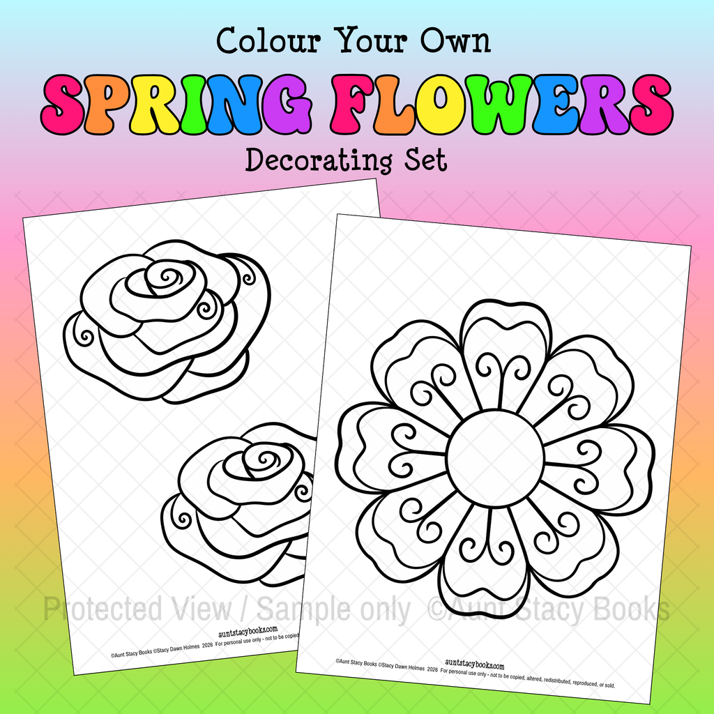 Colour Your Own Spring Flowers – Printable PDF