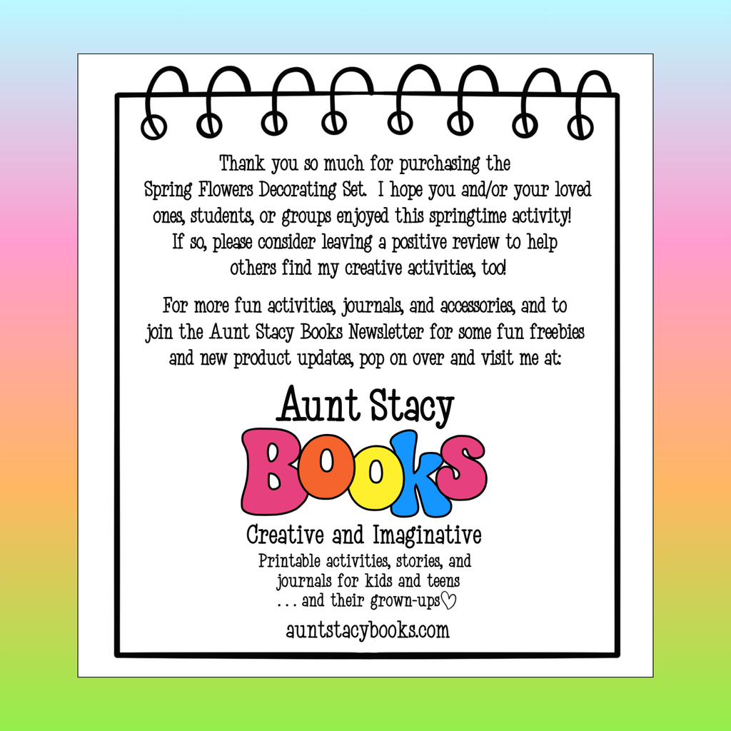 Colour Your Own Spring Flowers – Printable PDF