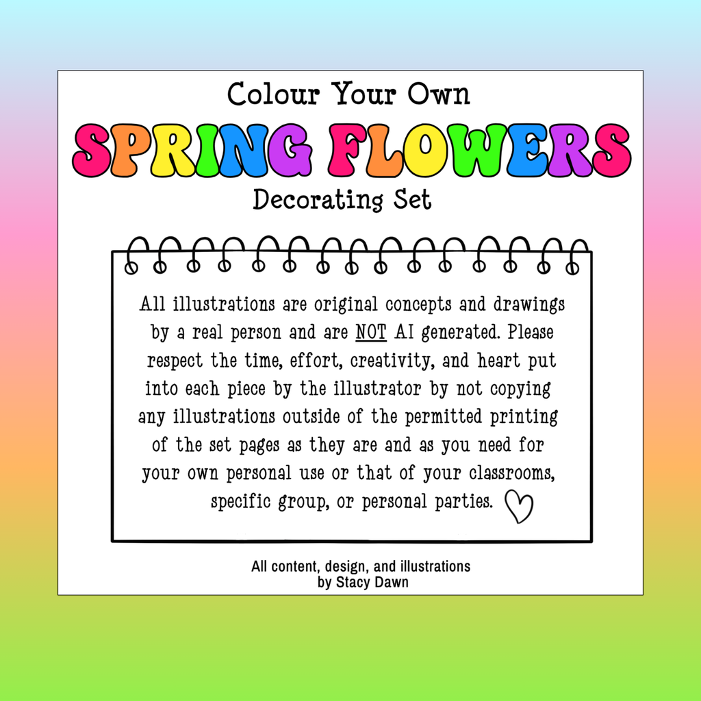 Colour Your Own Spring Flowers – Printable PDF