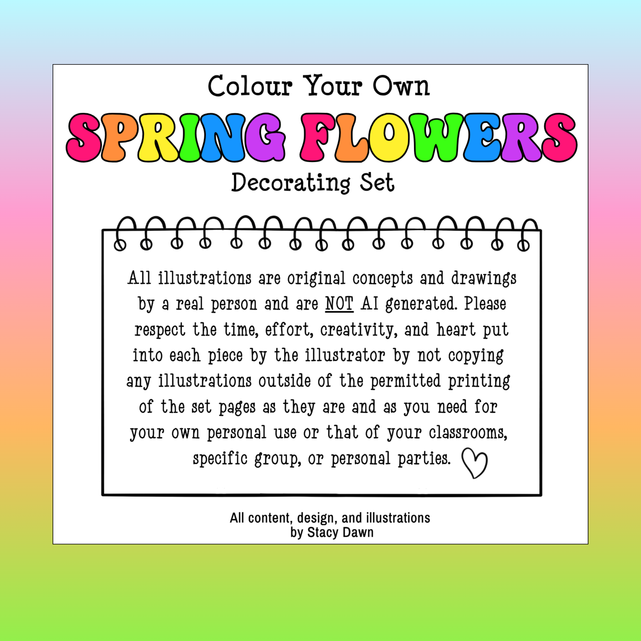 Colour Your Own Spring Flowers – Printable PDF