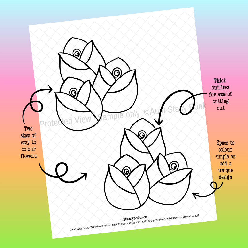 Colour Your Own Spring Flowers – Printable PDF