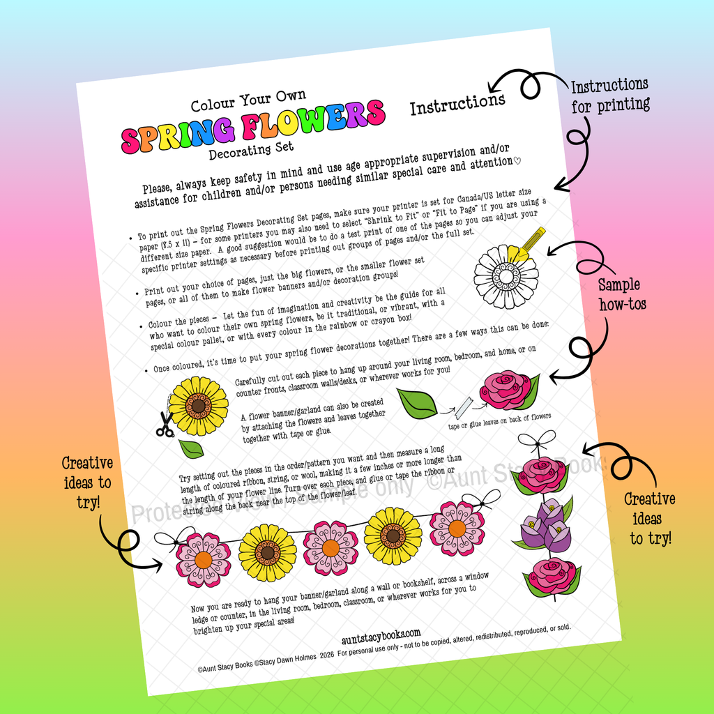 Colour Your Own Spring Flowers – Printable PDF