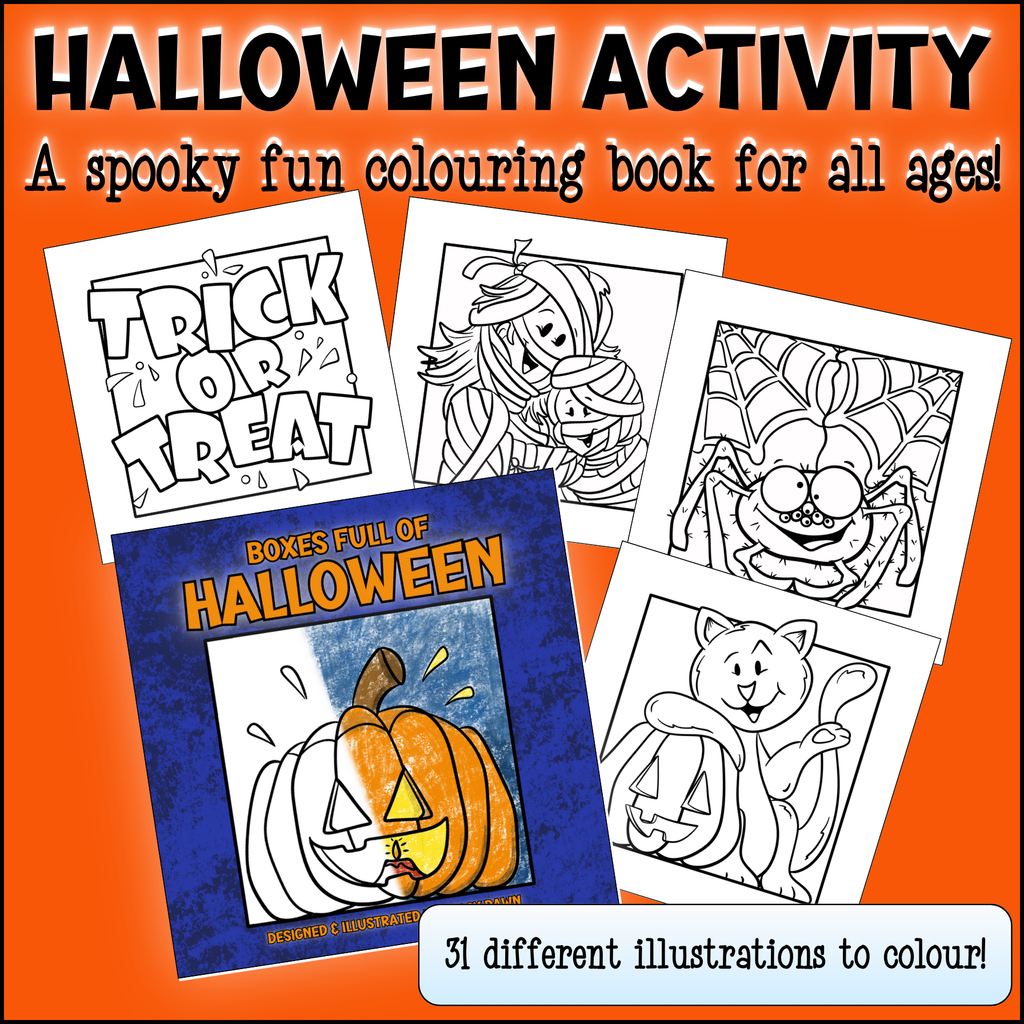 Boxes Full of Halloween Colouring Book