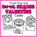 Cool Shades Colour Your Own Valentine Cards Printable Activity